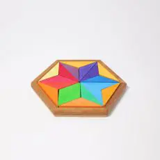 Drewniane Puzzle do układania, Gwiazda 3+, Grimm's