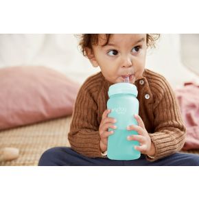 Szklany bidon ze słomką 240 ml, miętowy, Everyday Baby