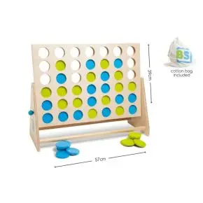 BS Toys, Gra 4 w Rzędzie Niebiesko-Zielone XL