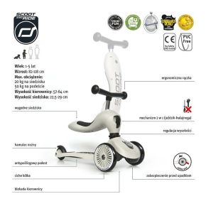 Hulajnoga i jeździk 2 w 1 - SCOOTANDRIDE Highwaykick 1 2w1 Ash