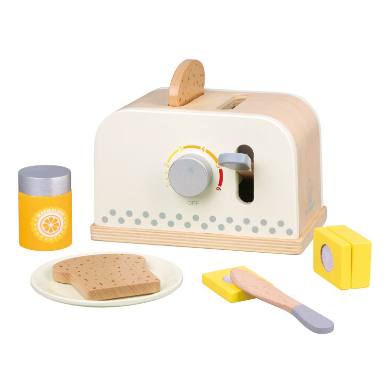 Biały drewniany toster dla dzieci - wypoasżenie kuchni New Classic Toys