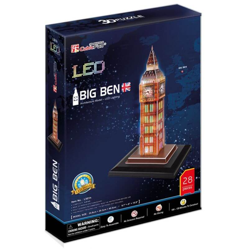 PUZZLE 3D LED Big Ben 28 elementów