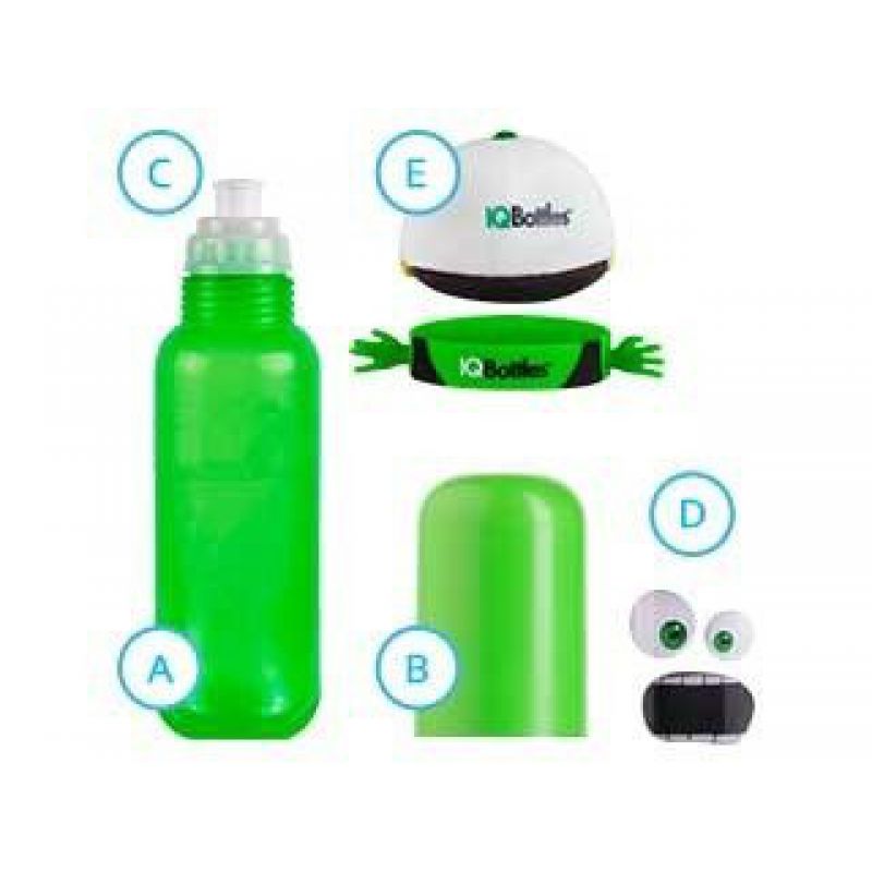 IQBottles, Bidon-butelka 2w1 Green/White cap